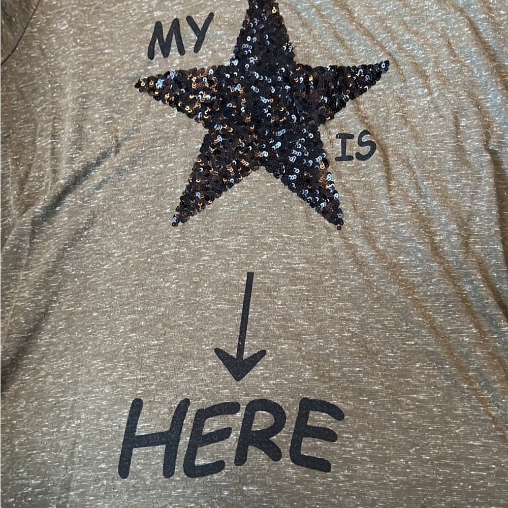 Maternity Sequin Star Graphic Tee - Black